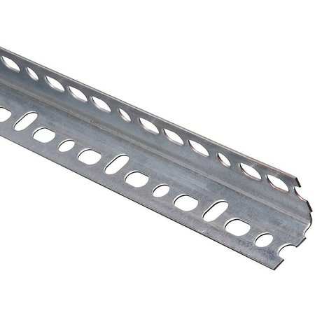 STANLEY 4021BC Series Slotted Angle Stock, 114 in L Leg, 48 in L, 0047 in Thick, Steel, Galvanized N341-131